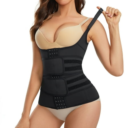 

Gotoly Women Waist Trainer Vest Underbust Corset Cincher with Adjustable Belt Tummy Control Body Shaper Sport Girdle(Black Small)