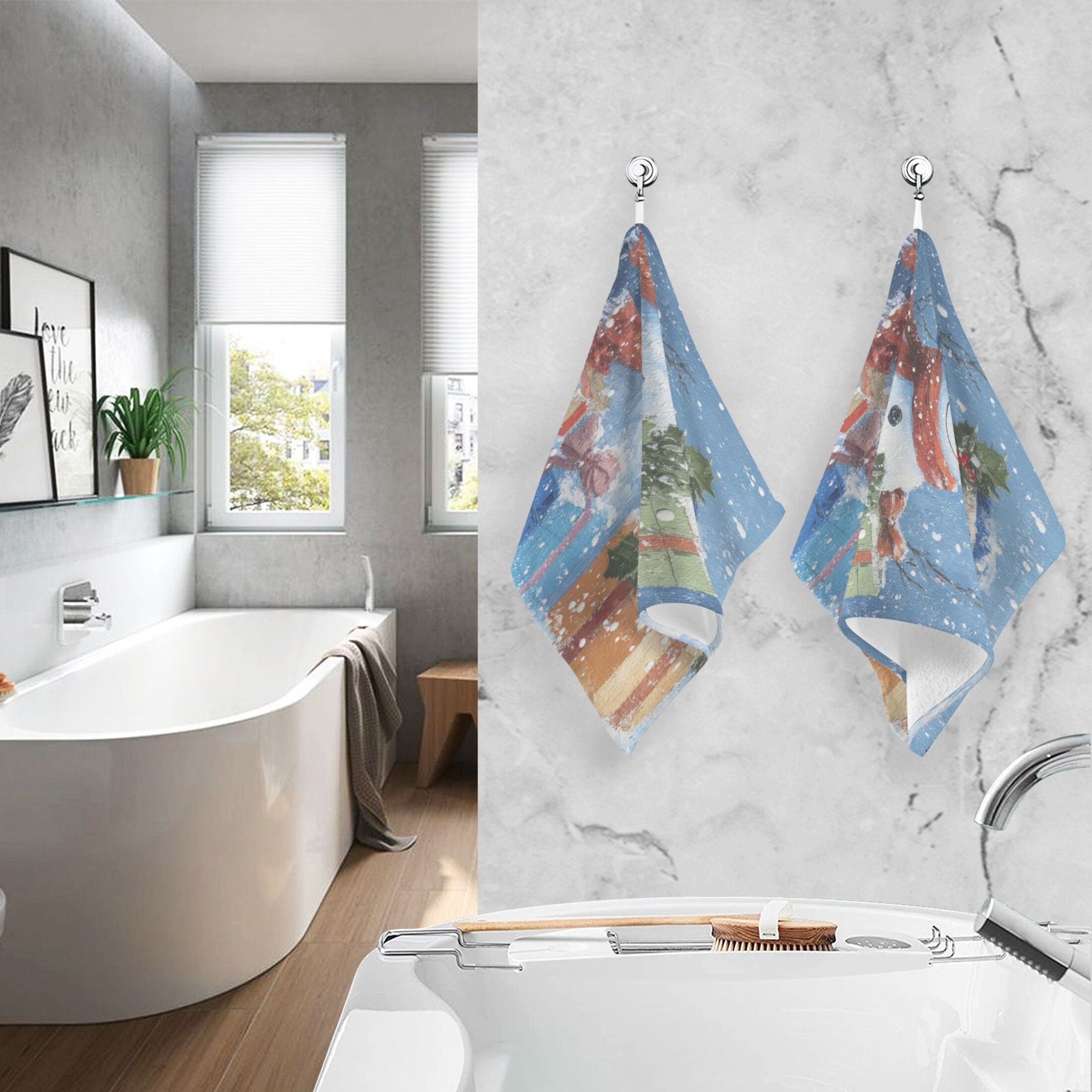 Cotton Towel Two-Piece 16x28 Inch One Sizex2 Face Towel Set Towel Set Cotton Hand Bath Towel Bathroom Beach Aurora