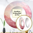 thumbnail image 3 of Designart "Horizon in Pink" Abstract Landscape Rund Mirror For Wall Decor - Large Pink Round Print Mirror - Round Modern Mirror 29" x 29" Inch - Wall Mounted Round Large Mirror, 3 of 5