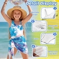 thumbnail image 4 of Xixirimido Vibrant Tie-dye Blue Print One Piece Swimsuit Set for Girls with Mesh Cover Up Skirt, One Shoulder Swimsuit Bathing Suit with Adjustable Strap, Size 17-18 Years, 4 of 7