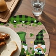 thumbnail image 3 of St. Patrick's Day Round Placemats Set of 8 for Dinning Tables,Heat-proof Braided Table Mats 15 Inch,Green Shamrocks Gnomes Gold Coin Wood Washable Place Mat for Kitchen Restaurant Party Table Decor, 3 of 9