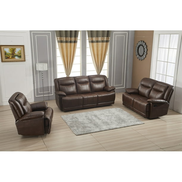 Brown Sofa Loveseat Recliner, Dark Brown Leather Couch Recliner Sofa