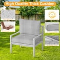 thumbnail image 3 of 6 PCS Aluminum Patio Sectional Sofa Set with 3-Seat Couch, Armchair, Coffee Table | Outdoor Furniture Set All Weather Use Conversation Set for Poolside Backyard, White Frame with Gray Cushion, 3 of 9