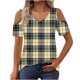 thumbnail image 2 of Puntoco Liquidación de blusas cortas para mujer, blusas estampadas para mujer, blusas de manga corta con escote en V y hombros descubiertos, blusas de moda, 2 of 5