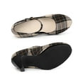 thumbnail image 4 of BLISSFUL STEP Women's Pump Plaid Platform Stiletto Heels Pumps Black Brown 8.5, 4 of 7