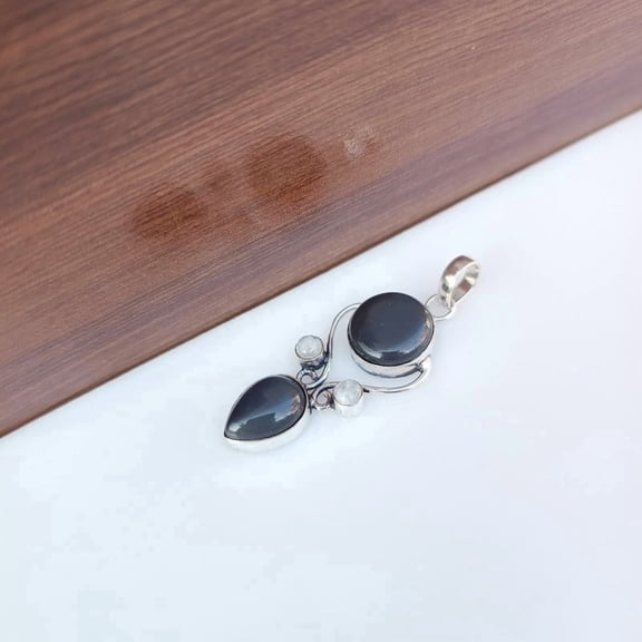 Onyx Pendant 925 Sterling Silver Natural Gemstone Handmade Boho Pendant Jewelry Gift For Her