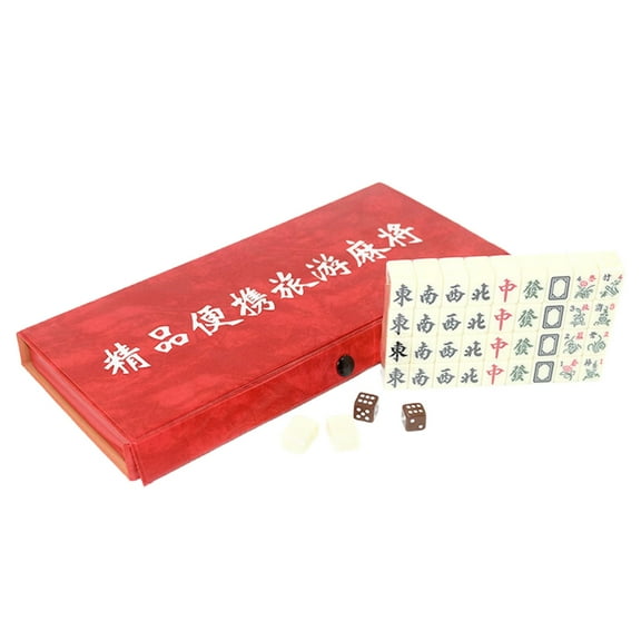 Light Weight Travel Mahjong Game Set Mini Size Portable Case Includes 4 Tile Organizers Ideal For Parties Travel Use