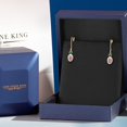 thumbnail image 5 of Gem Stone King 14K Yellow Gold Mercury Mist Mystic Topaz and Blue Diamond Dangle Earrings for Women | 2.20 Cttw | Gemstone November Birthstone | Oval 7X5MM, 5 of 6