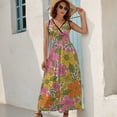 thumbnail image 5 of Retro 70s Hippie Flower Sleeveless Dress Summer Women Clothes Dress for Pregnant Women Dresses, 5 of 9