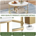 thumbnail image 4 of DEXTRUS 2-Tier Round Coffee Table Marble Center Cocktail Table with Glass Open Storage Shelf, White, 4 of 7