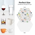 thumbnail image 4 of KLL Drink Coasters Set Hexagon of 4,PU Leather Absorbent Coasters Set Decorative Coffee Cup Coasters Housewarming Gift for Home Decor-Easter Rabbit, 4 of 5