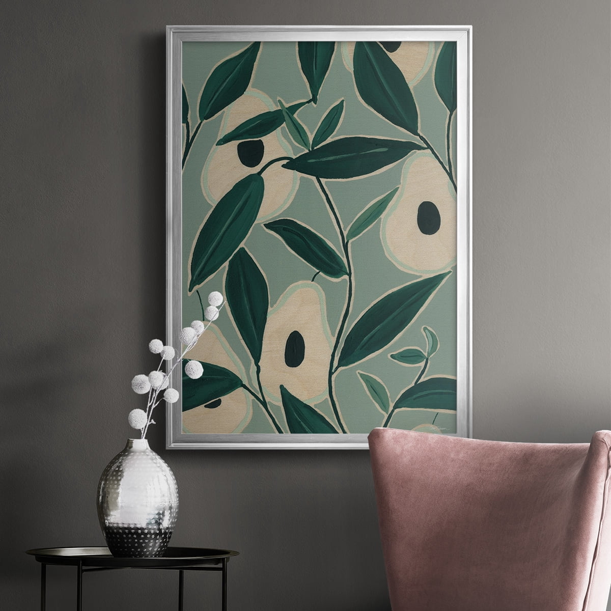 Monochrome Avocados Premium Framed Print - Ready to Hang