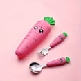 thumbnail image 1 of HLONK 1pc/set Creative Cartoon Carrot Tableware  Children‘s Fork Spoon with Handle  Portable Children‘s Tableware  for Toddlers Kids, 1 of 7