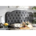 thumbnail image 4 of Baxton Studio Clovis Modern and Contemporary Grey Velvet Fabric Upholstered Queen Size Headboard,Wholesale Interiors, 4 of 7