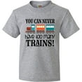 thumbnail image 3 of Inktastic Toy Train Never Have Too Many Trains Youth T-Shirt, 3 of 5