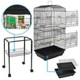 thumbnail image 3 of ZENSTYLE 59.3'' Bird Cage with Rolling Stand Wrought Iron Birdcage Medium Pet House, 3 of 7