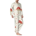 thumbnail image 2 of Naloa Flat Mushrooms Men’s Pajamas Set - Long Sleeve Button Down Sleep Shirt and Pajama Bottoms Sleepwear Set-Large, 2 of 7
