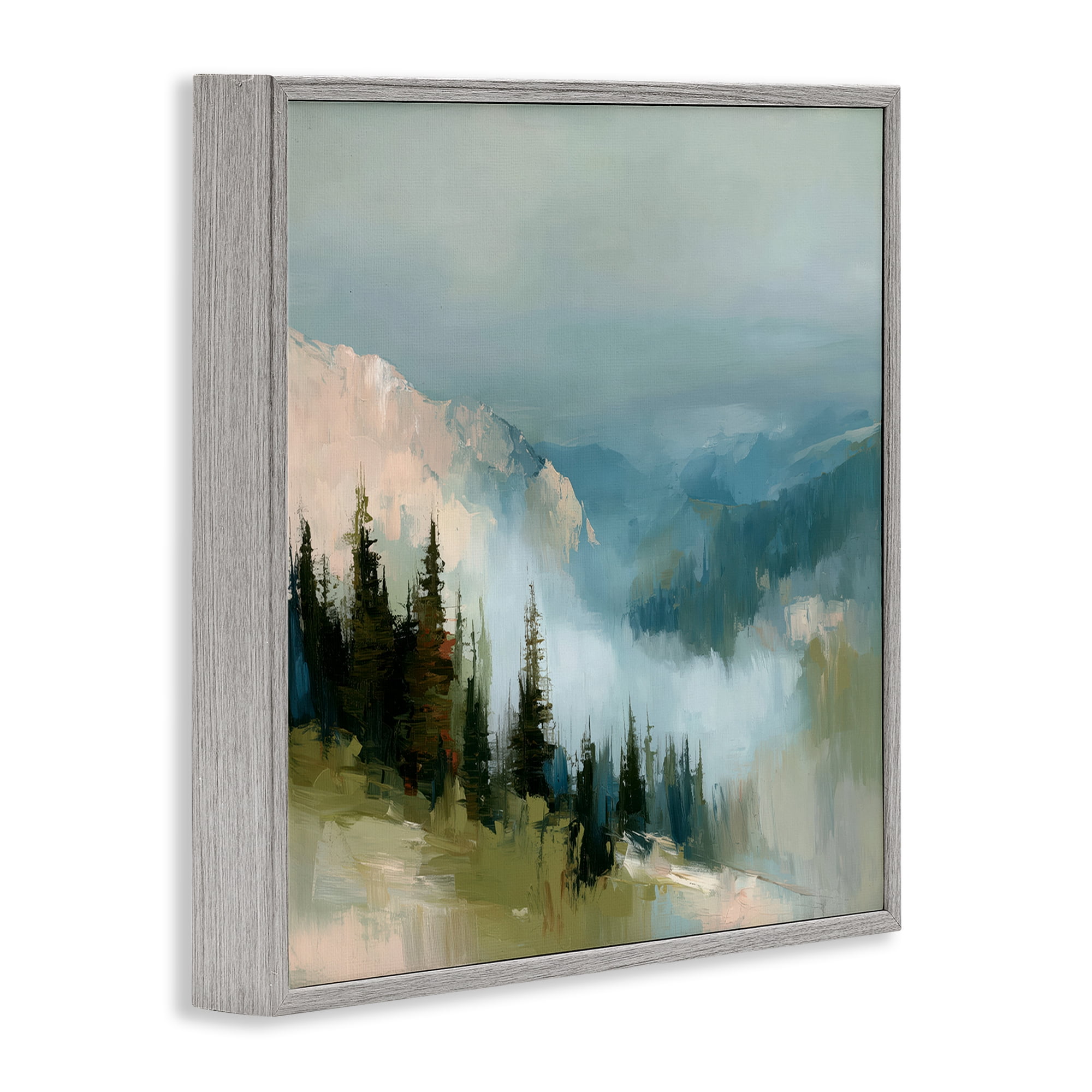 Stupell Industries Mountain Forest Impression Gray Framed Giclee Art, design by Kim Curinga