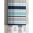 thumbnail image 6 of Grey Blue Striped Sheer Curtains 72 Inch Length 2 Panels Set Window Treatments, Farmhouse Stripes Abstract Art Navy Blue Rod Pocket Semi Curtains for Living Room/Bedroom/Kitchen Décor, 104"W x 72"L, 6 of 7