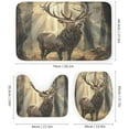 thumbnail image 3 of 4Pcs Woodland Tree Animal Deer Shower Curtain, Wildlife Forest Landscape Shower Curtain Sets with Toilet Lid Cover, U-Shaped Mat and Non-Slip Rugs, Bathroom Decor Set, 72" x 72", 3 of 8