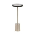 thumbnail image 5 of Kate and Laurel Xyler Modern Round Metal and Glass Drink Table, 10 x 10 x 24, Gray Glass and Silver, Decorative Plant Pedestal Table for Use as Indoor Plant Stand or Small Bathtub Table, 5 of 9