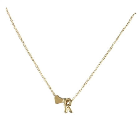 necklace letter gold initial jewelry floating pendant heart mini