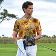 thumbnail image 3 of Balery Sunflower Field Art Camisa Polo de Hombre con Estampado, de Manga Corta y Tejido Medio, Camisa Tipo Golf Polo-X-Large, 3 of 6