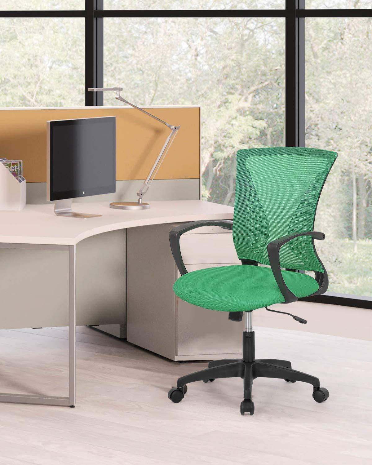 PayLessHere  Ergonomic Office Chair, Lumbar Support, Adjustable Height with Armrests for Adults(Green)