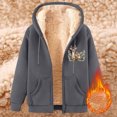 thumbnail image 2 of Fjofpr Fleece Jacket for Men Full Zip Hoodie Fashionable Men's Casual Long Sleeved Hooded Solid Color Zipper Cardigan Jacket, 2 of 4
