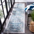 thumbnail image 4 of SAFAVIEH Cabana Greta Medallion Indoor/Outdoor Runner Rug, Navy/Grey, 2'2" x 11', 4 of 12