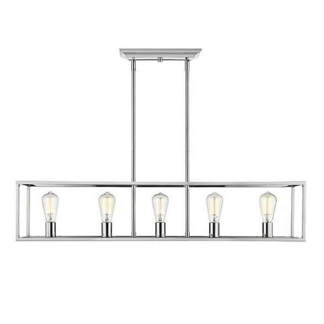 Golden Lighting 2072-LP CH 5 Light Linear Pendant, Chrome