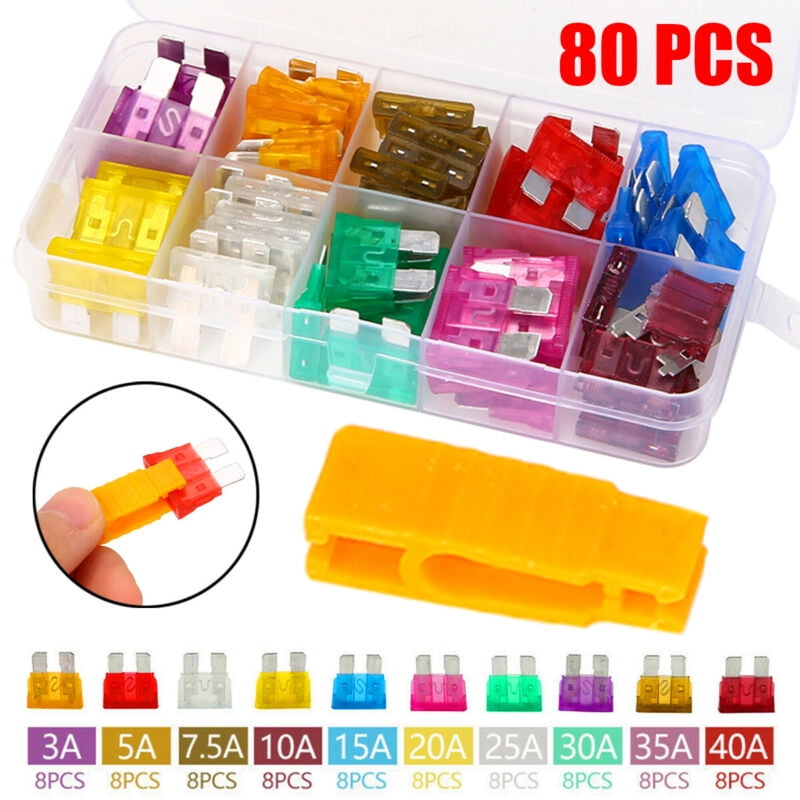 80pcs 12V Standard Blade Car Fuses 3A40A Assorted Set 80pcs 12V Standard Blade Car Fuses 3A40A Assorted Set