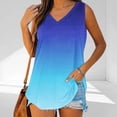 thumbnail image 5 of DailkTrvid Summer Women's Gradient Color Tank Top V-Neck Classic Tops Basic Casual Loose Fit Flowy T-Shirt Tunic Blouses Basic Sleeveless Vests, 5 of 6