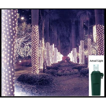 2' x 8' Cool White LED Net Style Tree Trunk Wrap Christmas Lights - Green Wire