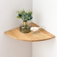 thumbnail image 4 of Corner Shelves, Floating Corner Shelf, Set of Solid Oak Wood Corner Wall Shelves, Round End with Wire Hole Shelving for Small Plant for Bedroom Kitchen, Living Room (Size //in), 4 of 4