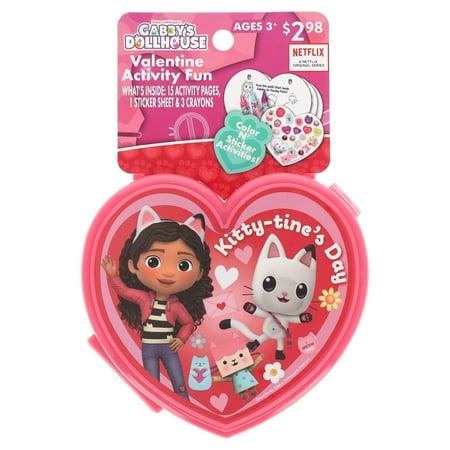 Gabby's Dollhouse Activity Art Fun Set Plastic Heart Case, for Child Ages 3+