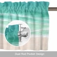 thumbnail image 6 of Summer Green Beach Valance Curtain for Windows Coastal Nautical Watercolor Gradient Ocean Wave Rod Pocket Curtain Valances Short Window Treatments for Kitchen Bathroom Laundry Basement 42 x 12 Inch, 6 of 9