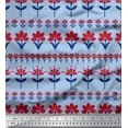 thumbnail image 1 of Soimoi Satin Silk Fabric Leaves & Floral Clip Art Print Fabric by The Yard 42 Inch Wide, 1 of 3