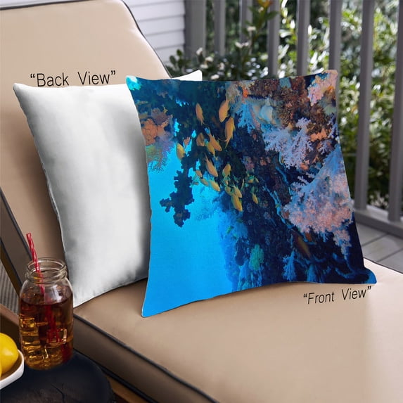 Ahgly Company Sites Great Barrier Reef Outdoor Throw Pillow, 18 inch by 18 inch