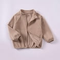 thumbnail image 2 of bbymog Girls and Boys Fleece Jacket Solid Color Long Sleeve Sweatshirt Fall Casual Zip Up Jackets with Pocket Baby Outerwear Khaki 3 Years, 2 of 9
