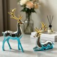 thumbnail image 2 of Christmas Reindeer Tabletop Decor, 2-Piece Resin Deer Statues for Entryway Tables, Desks and Wine Cabinets, 2 of 4