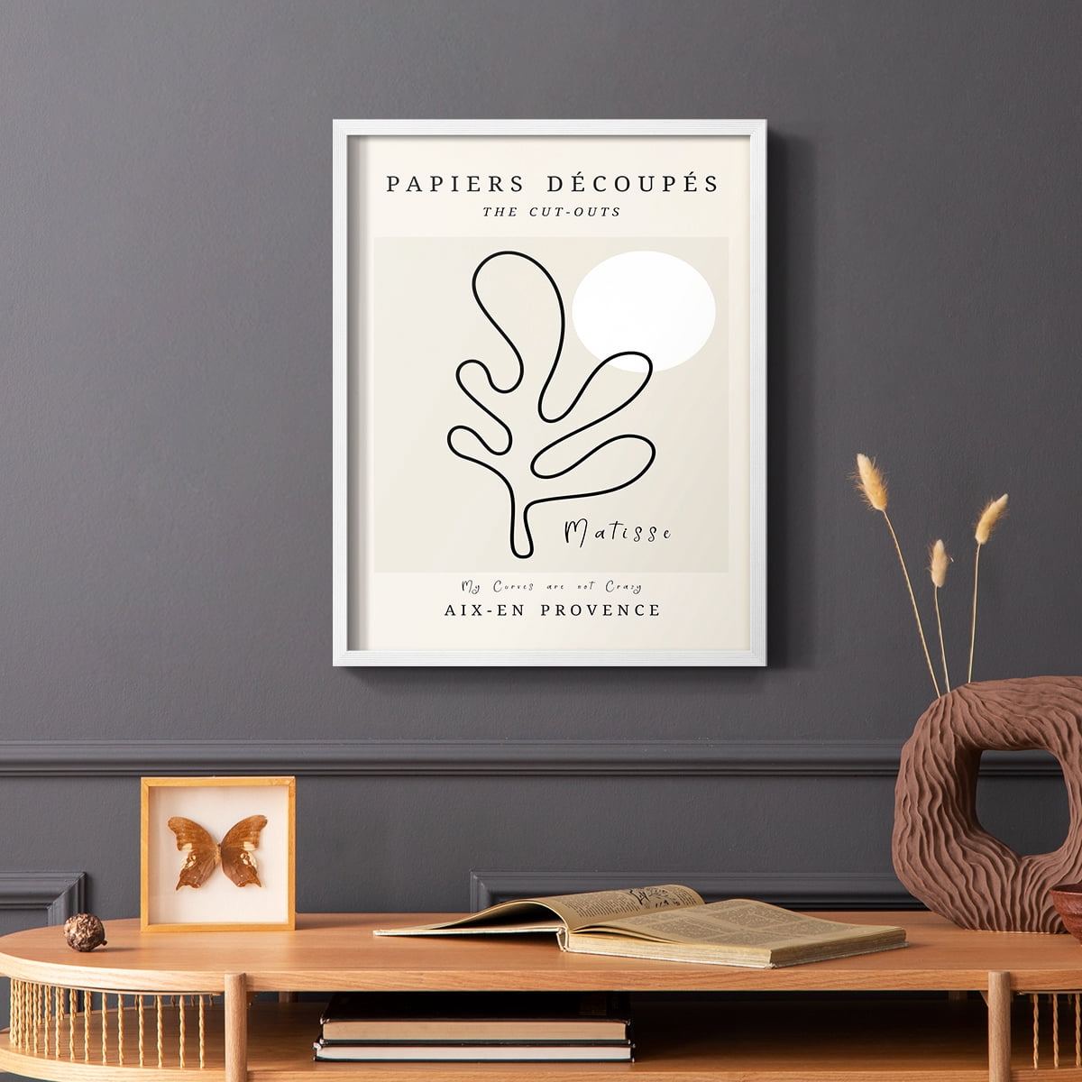 Matisse CCCLXXIV in White Solid Wood 22 x 28 Framed Print