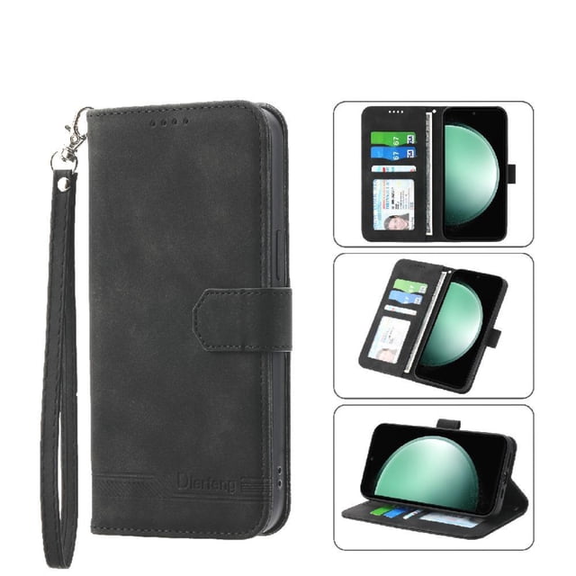 Wallet Case for Google Pixel 10A Flip Phone Case with Card Slots, Cash Pocket, Kickstand, Magnetic Closure & Wrist Strap, TPU Soft Shell Cover Black