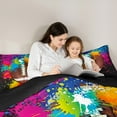 thumbnail image 4 of Feelyou Est Rugby Sleep Bedding Comforter Set 7 Pieces for Kids, Watercolor Splatter Full Bedding Set, Cartoon Sports Theme Reversible Fitted Sheet Flat Sheet, Super Cozy Room Decor, 4 of 8