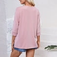 thumbnail image 4 of Women's Color Button Shirt, Short Sleeve Tunic Blouse with Pocket, Casual Work Shirt with Collared Neck, Relaxed Fit Button-Down Top for Fall, Comfortable and Stylish Short Sleeve Blouse, 4 of 5