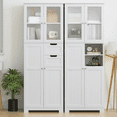 thumbnail image 5 of Homfa 67" Tall Bathroom Cabinet, White Linen Cabinet with Doors and Removable Drawers, Kitchen Cupboard, 5 of 11