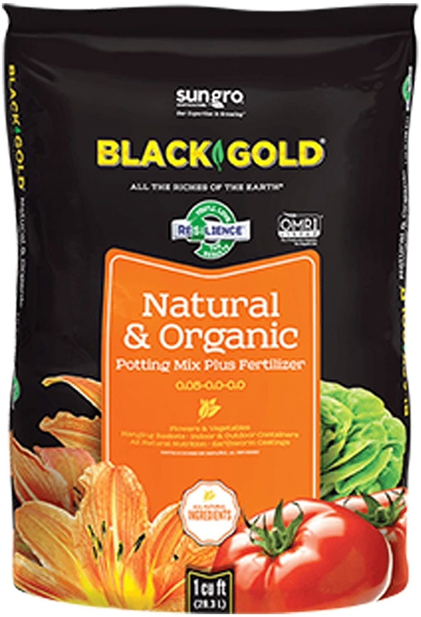 Sun Gro Horticulture Black Gold Natural & Organic Potting Soil 1 Cf ...