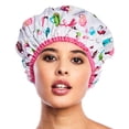 thumbnail image 1 of Gorro de ducha y gorro de baño reutilizables e impermeables Fashionista Diva, 1 of 7