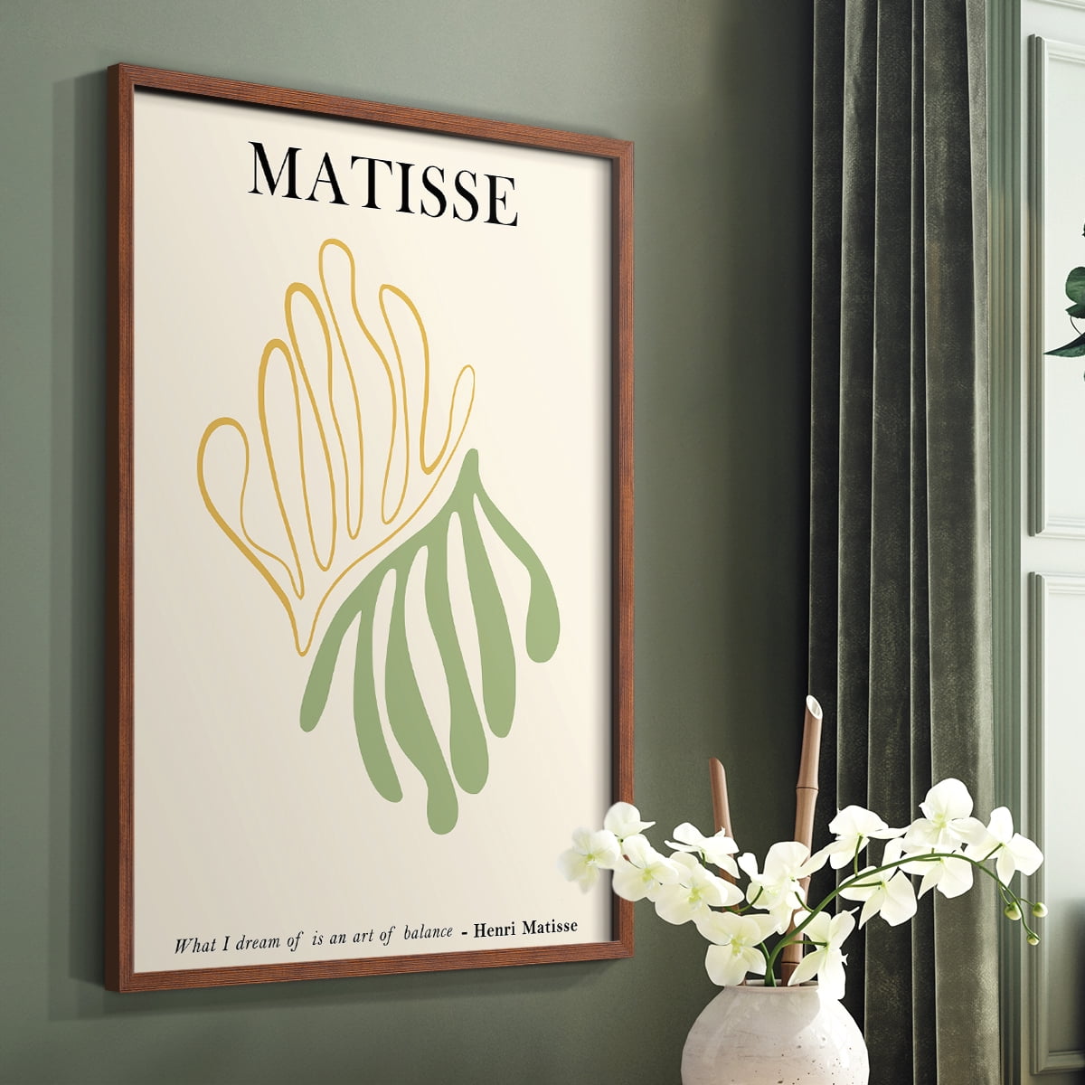 Matisse CDLXXXV in Brown Solid Wood Framed Print No Nail Hanging