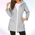 thumbnail image 4 of LOLIPPYY Women's Lightweight Raincoat Ultra-thin Mountaineering Suit Outdoor Windproof Coat Hooded Hiking Active Rainwear (Grey, Size S), 4 of 7